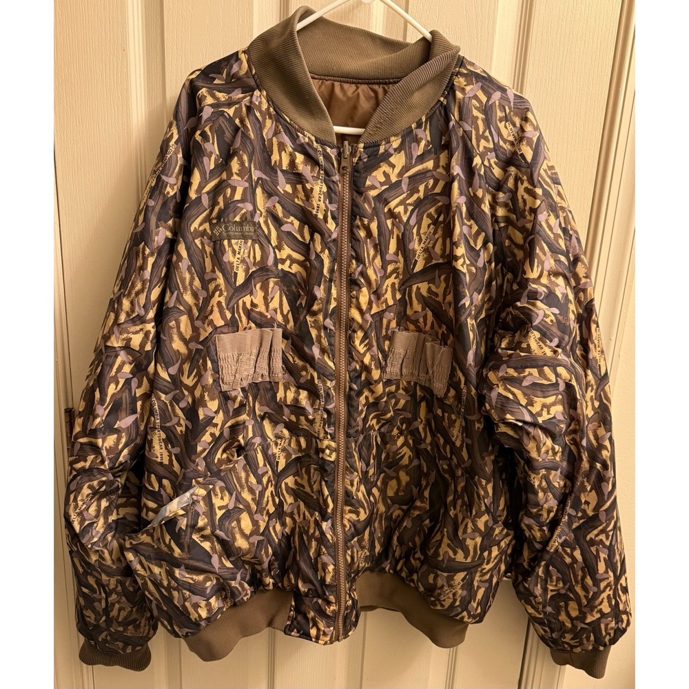 VTG COLUMBIA DELTA MARSH‎ CAMO DUCK HUNTING REVERSIBLE INSULATED JACKET MENS XXL